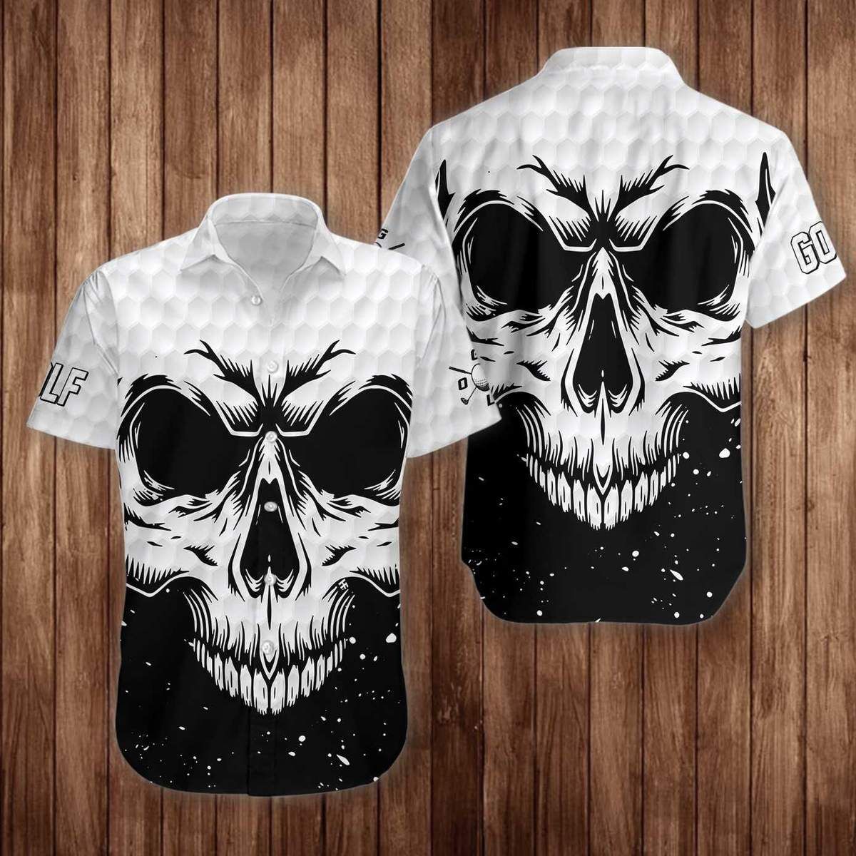 Felacia [Hawaii Shirt] White Skull Golf Unisex Hawaiian Shirt-ZX1501